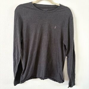 All saints brace brush gray long sleeve tshirt men’s large cotton casual tee